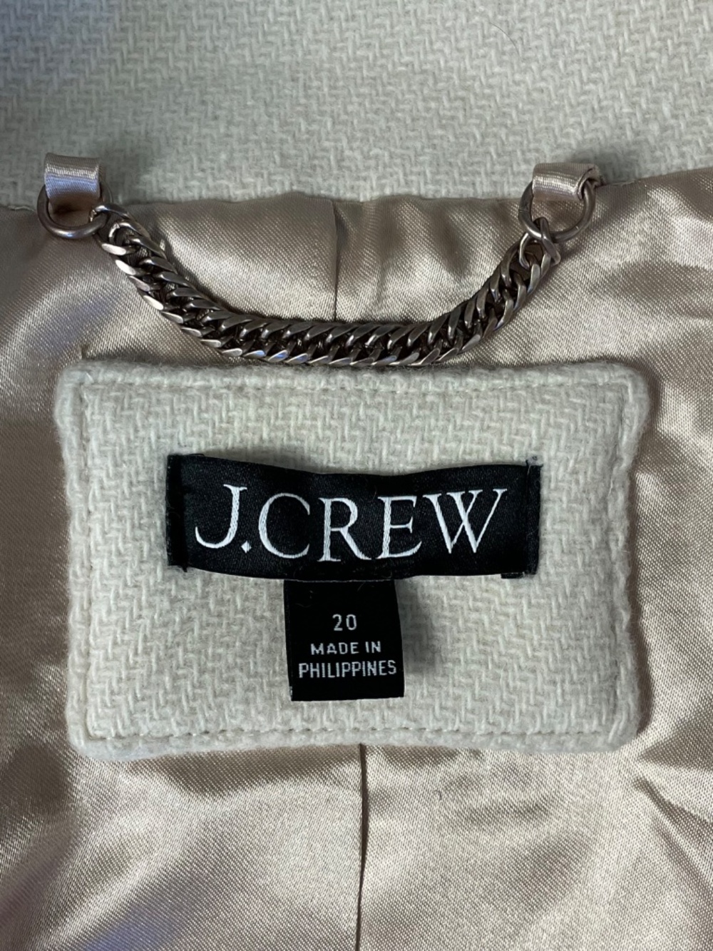 J.Crew Toscana Coat in Italian Stadium-Cloth Wool Ivory Cream Size 20 - Picture 4 of 14